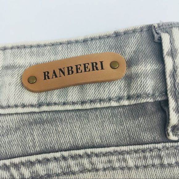 Ranbeeri Jeans Grey Stone Washed Denim Shorts. - Picture 8 of 11